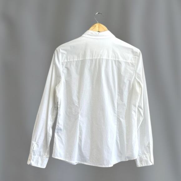 J McLaughlin Button Down Shirt Size 6 White Collar Long Sleeve Cotton Classic - Picture 2 of 14